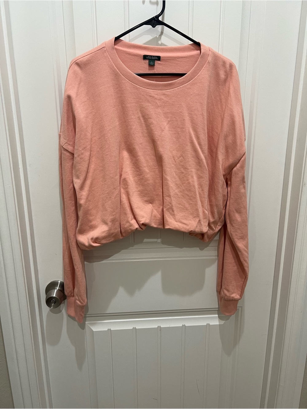wild fable Peach Pink Cropped Crewneck Sweatshirt